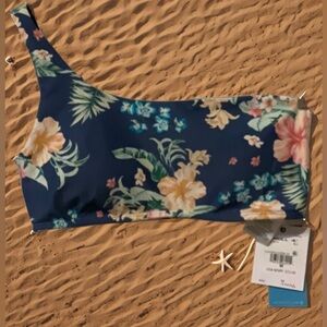 BNWT MED Women’s O’Neill blue Tulum Tropical Monterey bikini TOP ONLY